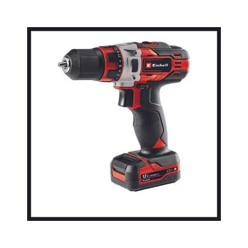 Einhell TE-CD 12/1 Li +22+CL (2x2.0Ah) Fekete, Fémes, Vörös