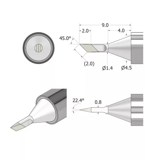 FixHub Lötspitze messerförmig 1,4 mm (silber)