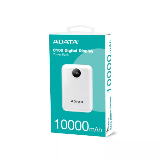 ADATA C100 Lítium-polimer (LiPo) 10000 mAh Fehér