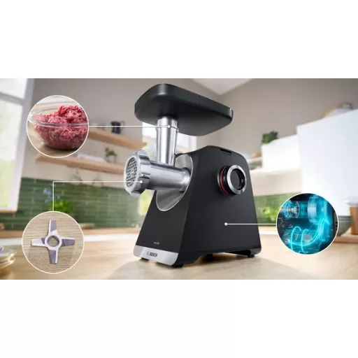 Bosch Serie 6 MFWS650B húsdaráló 500 W Fekete, Ezüst