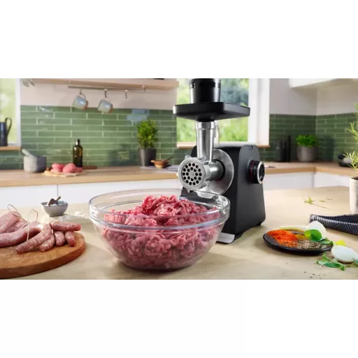 Bosch Serie 6 MFWS650B húsdaráló 500 W Fekete, Ezüst