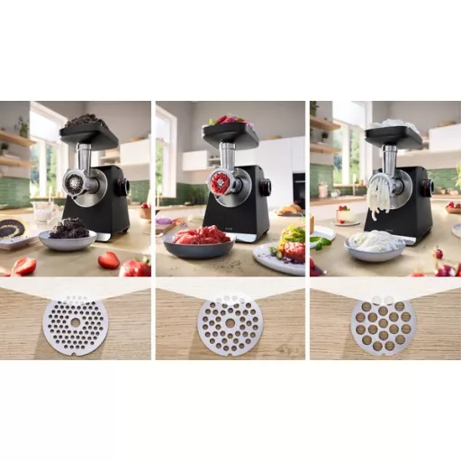 Bosch Serie 6 MFWS650B húsdaráló 500 W Fekete, Ezüst