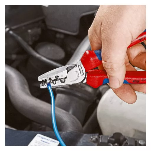 Knipex 97 71 180 krimpelő fogó Krimpelőfogó Vörös