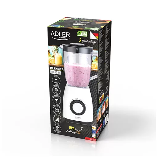 Adler AD 4085 turmixgép 1,5 L Asztali mixer 1000 W Fekete, Fehér
