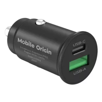   Mobile Origin 30W Super Car Charger CA19 - USB-C, USB-A Black