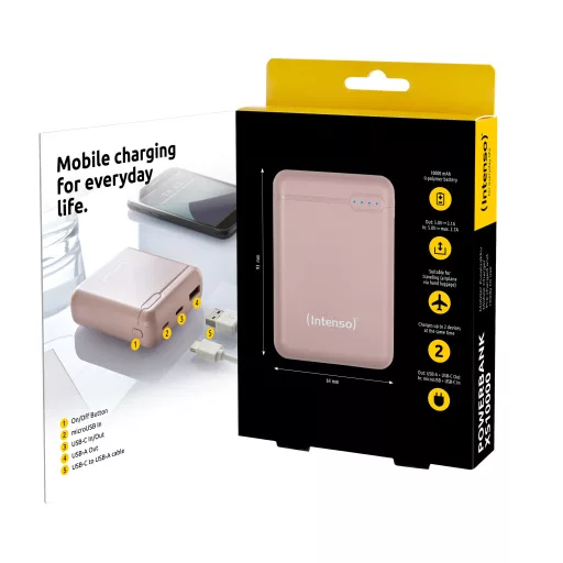 Intenso XS10000 Lítium-polimer (LiPo) 10000 mAh Rózsa