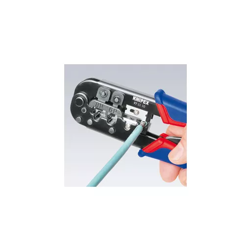 Knipex 97 51 10 SB krimpelő fogó Krimpelőfogó Fekete, Kék, Vörös