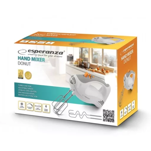 Esperanza EKM009 mixer Kézi mixer 250 W Szürke, Fehér
