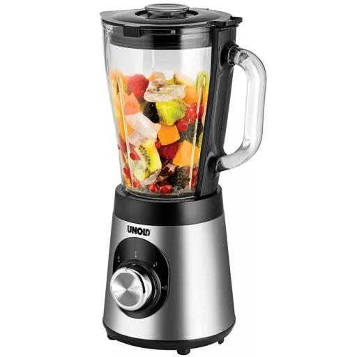 Unold Edel 1,5 L Asztali mixer 500 W Fekete, Rozsdamentes acél, Átlátszó