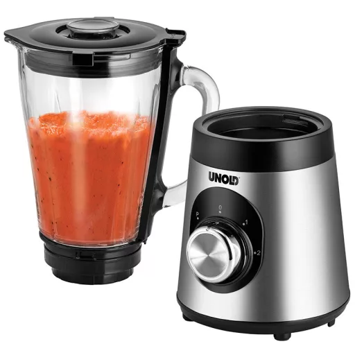 Unold Edel 1,5 L Asztali mixer 500 W Fekete, Rozsdamentes acél, Átlátszó