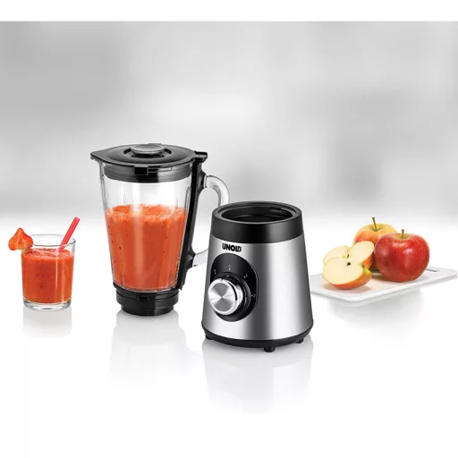 Unold Edel 1,5 L Asztali mixer 500 W Fekete, Rozsdamentes acél, Átlátszó