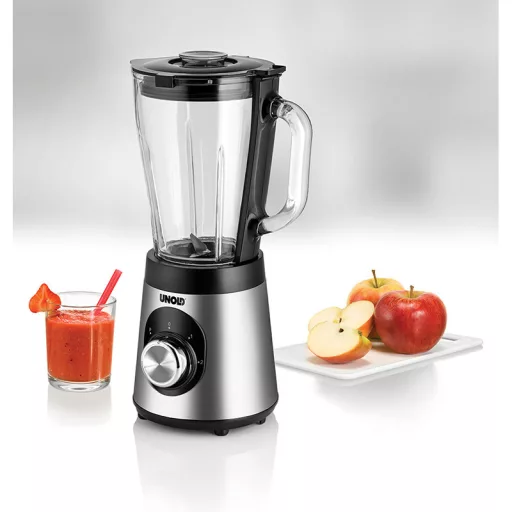 Unold Edel 1,5 L Asztali mixer 500 W Fekete, Rozsdamentes acél, Átlátszó