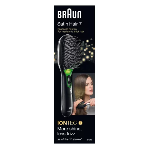 Braun Satin Hair 7 Felnőtt Lapos hajkefe Fekete 1 db