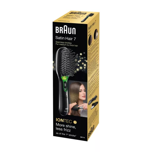 Braun Satin Hair 7 Felnőtt Lapos hajkefe Fekete 1 db