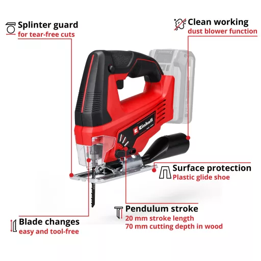 Einhell TC-JS 18 Li elektromos szúrófűrész 2700 spm 1,62 kg