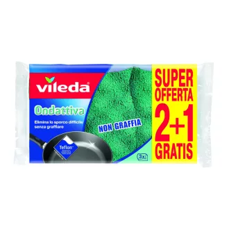 Vileda 139181 szivacs Téglalap alakú Mikroszál Zöld 3 db