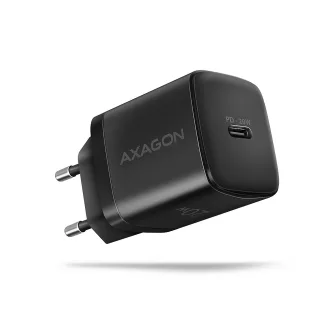   Axagon ACU-PD20 wall charger 1x QC3.0/AFC/FCP/PD type-C, 20W, black Mobiltelefon, Okostelefon, Okosóra, Táblagép, Univerzális, Óra Fekete Váltakozó áram Gyorstöltés Beltéri
