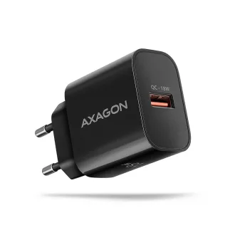   Axagon ACU-QC18 kroviklis jungiama tinkl QC 18W, 1x port USB-A, QC3.0/AFC/FCP/SMART Juoda Mobiltelefon, Tápérintkező, Okostelefon, Okosóra, Táblagép, Univerzális Fekete Váltakozó áram Gyorstöltés Beltéri
