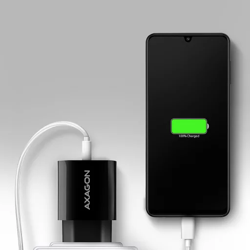 Axagon ACU-QC18 kroviklis jungiama tinkl QC 18W, 1x port USB-A, QC3.0/AFC/FCP/SMART Juoda Mobiltelefon, Tápérintkező, Okostelefon, Okosóra, Táblagép, Univerzális Fekete Váltakozó áram Gyorstöltés Beltéri