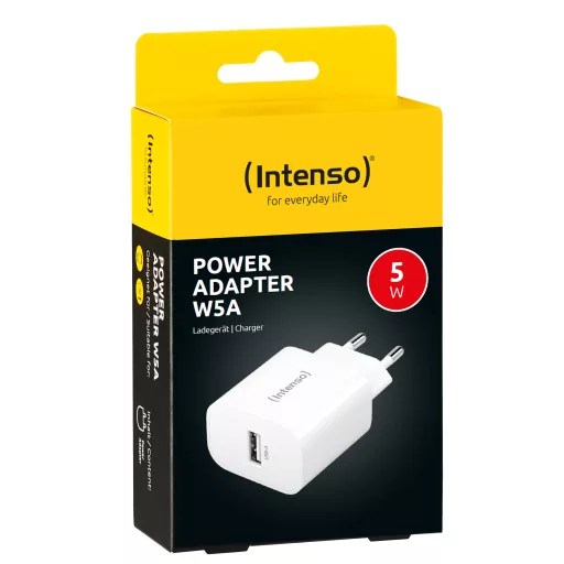 Intenso 1x USB-A Adapter weiß Univerzális Fehér Váltakozó áram Beltéri