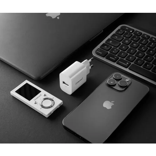 Intenso 1x USB-A Adapter weiß Univerzális Fehér Váltakozó áram Beltéri