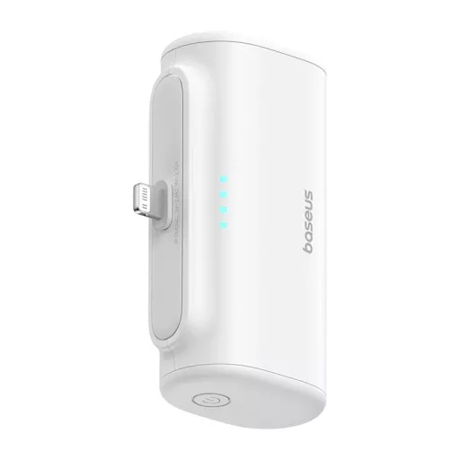 CHG Baseus Compact gyorstöltő powerbank 5000 mAh, 20W iPhone csatlakozóval, fehér