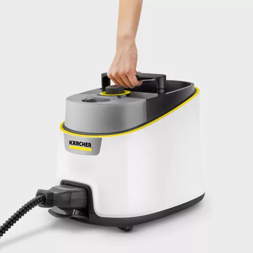 SC 4 Deluxe Iron (weiß/schwarz, 2.250 Watt, mit Bodenreinigungsset EasyFix und Dampfdruck-Bügeleisen)