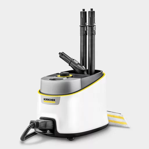 SC 4 Deluxe Iron (weiß/schwarz, 2.250 Watt, mit Bodenreinigungsset EasyFix und Dampfdruck-Bügeleisen)
