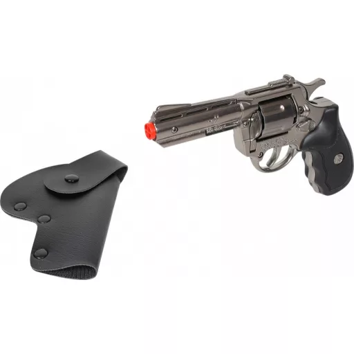 Metal police revolver with holster Gonher