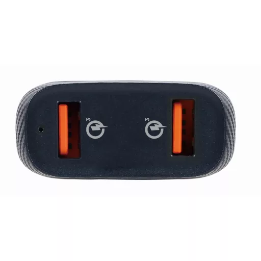 Gembird TA-U2QC3-CAR-01 mobiltelefon töltő Univerzális Fekete Szivargyújtó Automatikus