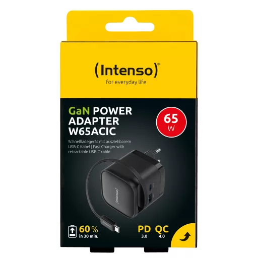 Intenso 7806520 áramátalakító és inverter Beltéri 65 W Fekete