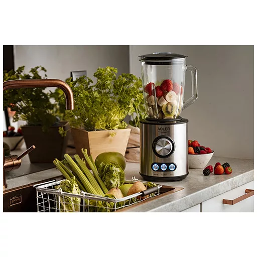 Adler AD 4078 turmixgép Asztali mixer 1700 W Fekete, Rozsdamentes acél, Átlátszó
