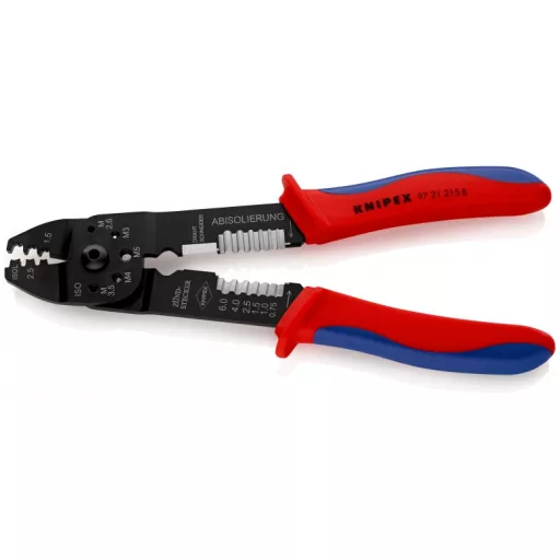 Knipex 97 21 215 B Krimpelőfogó Fekete, Kék, Vörös