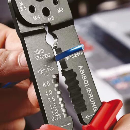 Knipex 97 21 215 B Krimpelőfogó Fekete, Kék, Vörös