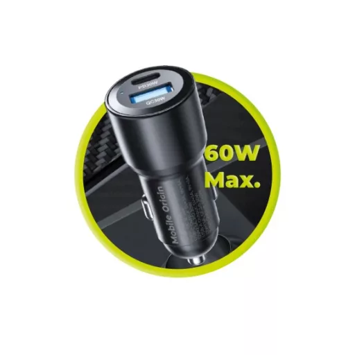 Mobile Origin Car Charger 60W USB-C and USB-A