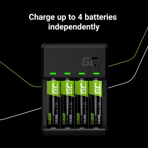 VitalCharger charger 4x Batteries AA 2000mAh