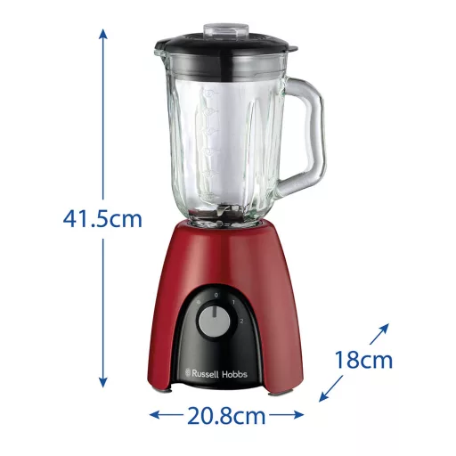Russell Hobbs 27120-56 turmixgép 1,5 L Asztali mixer 650 W Fekete, Vörös, Átlátszó