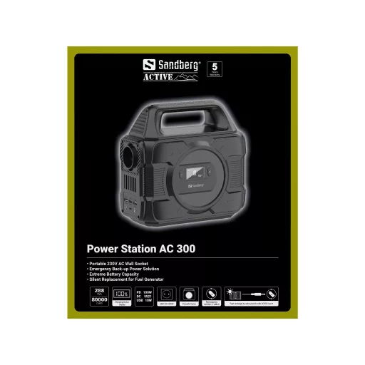 Sandberg 420-84 hordozható áramforrás 80000 mAh 300 W 3,26 kg