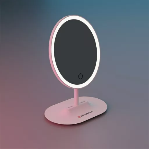 HUMANAS ML03 akkumulátoros sminktükör, LED, 1000 mAh, 0,58 kg, állítható kar, 3 színhőmérséklet