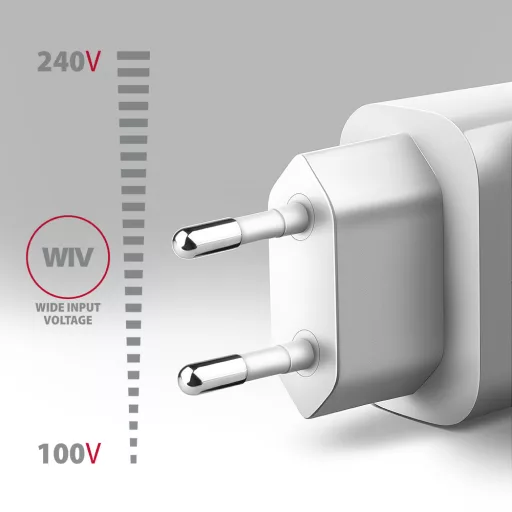 Axagon ACU-QC18W mobiltelefon töltő Mobiltelefon, Okostelefon, Okosóra, Táblagép, Univerzális Fehér Váltakozó áram Gyorstöltés Beltéri