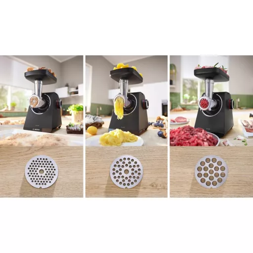Bosch MFWS430B húsdaráló 1900 W Fekete, Ezüst