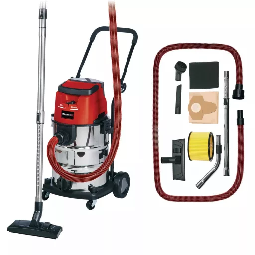 Einhell TE-VC 36/30 Li S-Solo 30 L Hordó alakú vákuum Száraz és nedves Porzsák