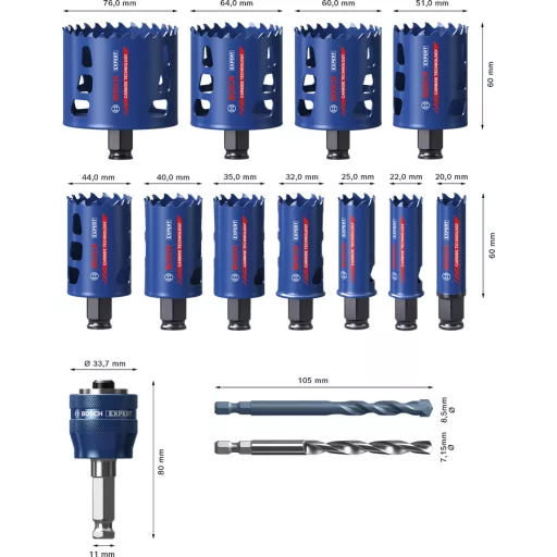 Bosch 2 608 900 447 lyukfűrész Fúró 11 db