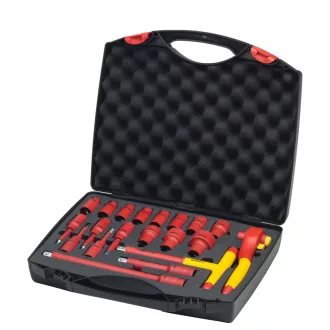  Wiha 43024 racsnis csavarkulcs 10,11,12,13,14,17,19,22,24,27,32 mm 16 db Vörös, Sárga