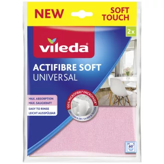   Vileda 4023103240810 törlőkendő Mikroszál, Poliuretán Szürke, Rózsaszín 2 db