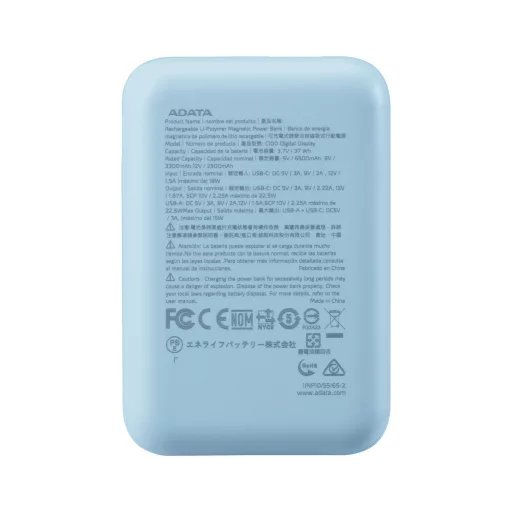 ADATA C100 Lítium-polimer (LiPo) 10000 mAh Világoskék