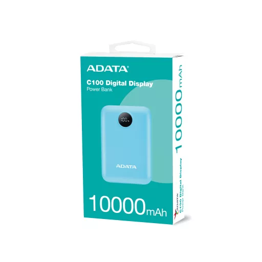 ADATA C100 Lítium-polimer (LiPo) 10000 mAh Világoskék
