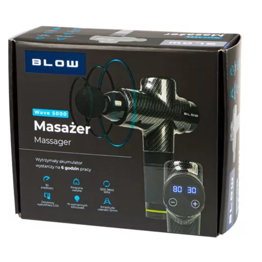 Wave 5000 massager + 10 tips + suitcase