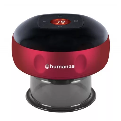 HUMANAS BB01 vákumterápiás masszázskészülék, fűtés funkció, 12 fokozat, gyulladáscsökkentő, fájdalomcsillapító, piros