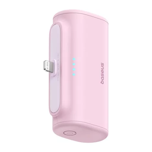 CHG Baseus Compact gyorstöltő powerbank 5000 mAh, 20W iPhone csatlakozóval, rózsaszín